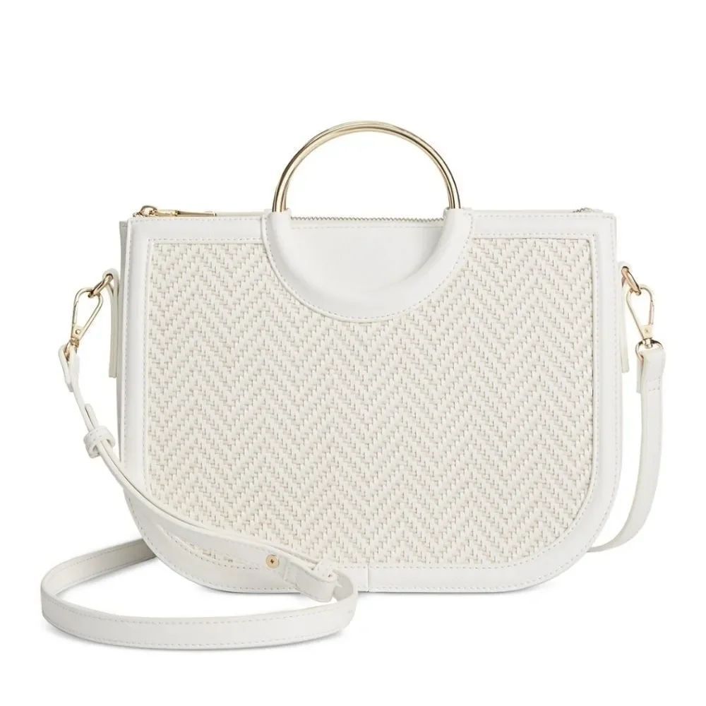 White woven satchel by INC. NWT.